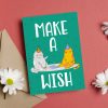 Felicitare cu Doua Pisici Make a Wish