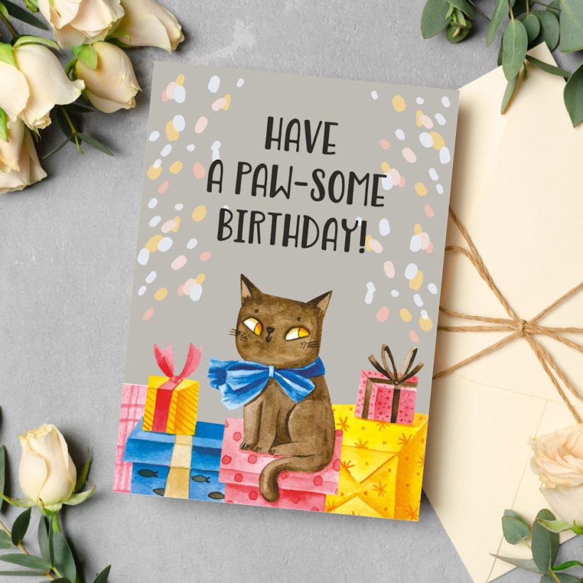 Felicitare cu Pisici Have a Paw-some Birthday