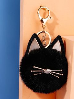 BRELOC PUFOS PISICA LUNA DETALIU