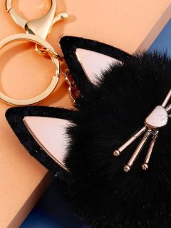 BRELOC PUFOS PISICA LUNA DETALIU