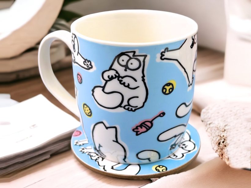 Cană și Coaster Simon's Cat Bleu