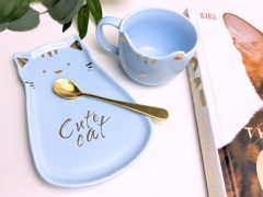 CEASCA PISICA CU FARFURIE BLEU LUCA