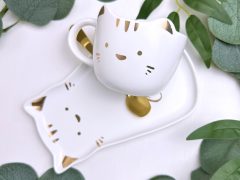 CEASCA PISICA CU FARFURIE ROZ SONYA