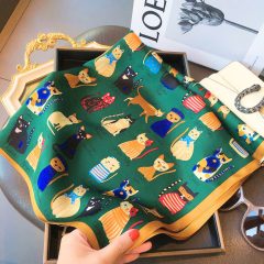 ESARFA CU PISICI VERDE