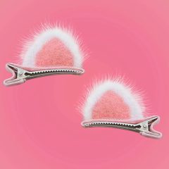 SET CLAME DE PAR CU URECHI DE PISICA BLANA