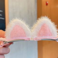 SET CLAME DE PAR CU URECHI DE PISICA BLANA