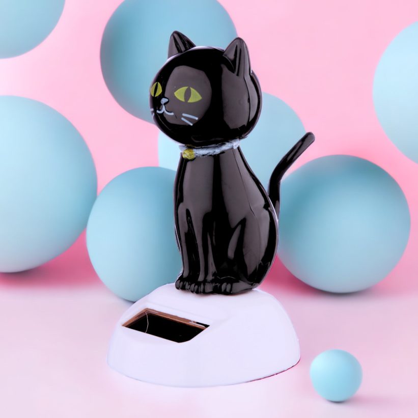 Figurină Solară Lucky Black Cat
