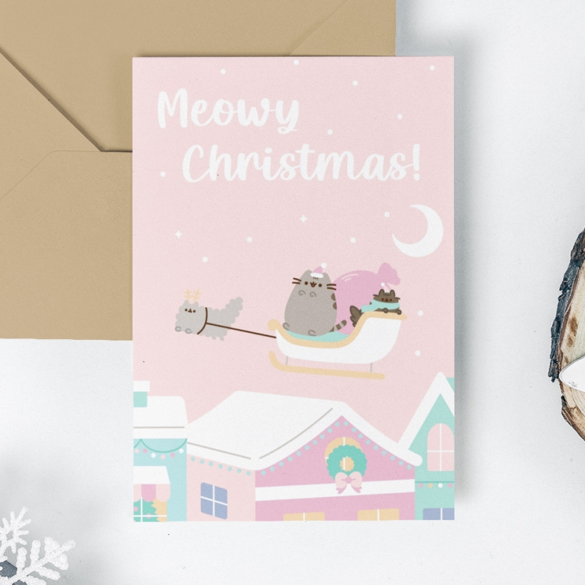 Felicitare Crăciun Pusheen Meowy Christmas