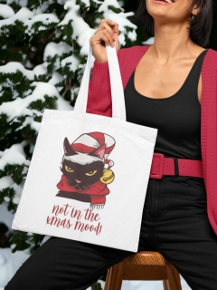 SACOSA CU PISICI DE CRACIUN NOT IN THE XMAS MOOD