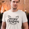 TRICOU BARBATI MEOWY CHRISTMAS ALB