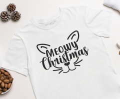 TRICOU BARBATI MEOWY CHRISTMAS ALB