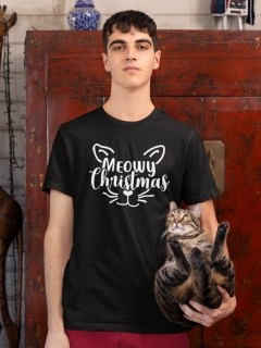 TRICOU BARBATI MEOWY CHRISTMAS NEGRU