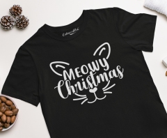 TRICOU BARBATI MEOWY CHRISTMAS NEGRU