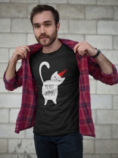 TRICOU BARBATI MERRY CATMAS BLACK