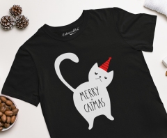TRICOU BARBATI MERRY CATMAS BLACK