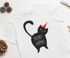 TRICOU BARBATI MERRY CATMAS WHITE