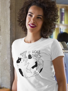 TRICOU DAMA ENJOY THE HOLIDAYS WHITE