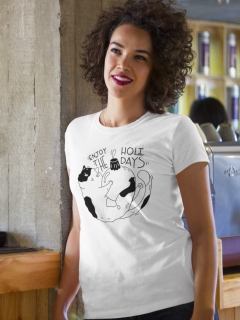 TRICOU DAMA ENJOY THE HOLIDAYS WHITE