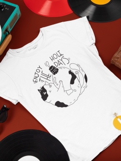 TRICOU DAMA ENJOY THE HOLIDAYS WHITE
