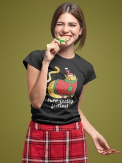 TRICOU DAMA PURRFECTLY FESTIVE