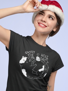 TRICOU ENJOY THE HOLIDAYS BLACK