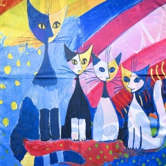 ESARFA CU PISICI SILK FEEL H