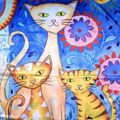 ESARFA CU PISICI SILK FEEL H