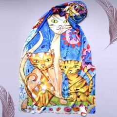 ESARFA CU PISICI SILK FEEL H