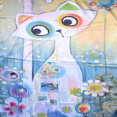 ESARFA CU PISICI SILK FEEL H