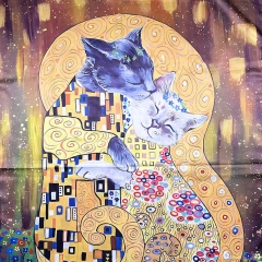 ESARFA CU PISICI SILK FEEL H