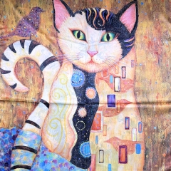 ESARFA CU PISICI SILK FEEL H